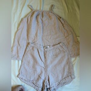 H&M Pale tan Gauze Tank & Shorts Set